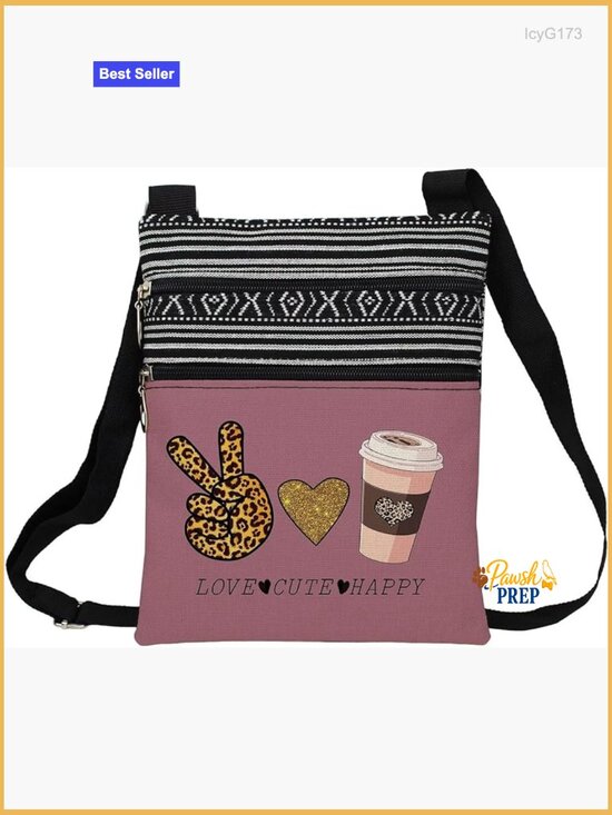 Handbags - Small Crossbody Bag with Adjustable Strap Zipper Closure Pouch